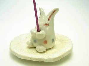 水玉うさぎ香立て