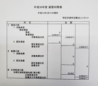 平成30年度貸借対照表 2019/04/01 00:01:00