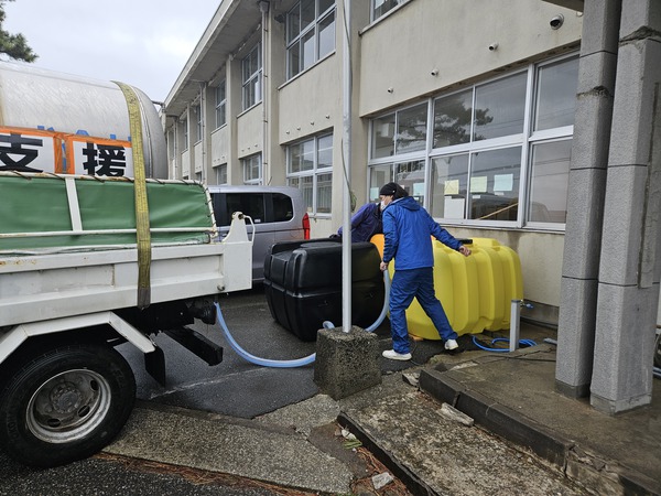 能登半島地震支援活動2月20日七浦の洗濯機稼働開始