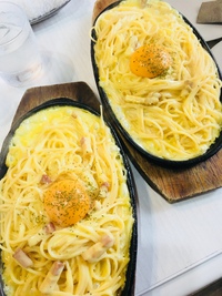 鉄板パスタは大人気！熱々でうまいです！ 2018/12/03 23:44:34